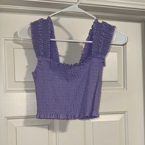 Urban Outfitters Lavender Smocked Crop Top